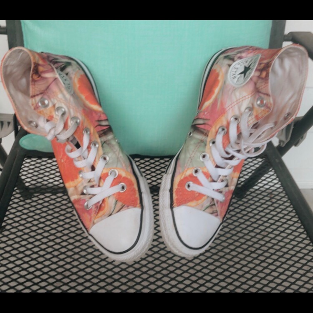 Tropical Hightop Converse worn twice